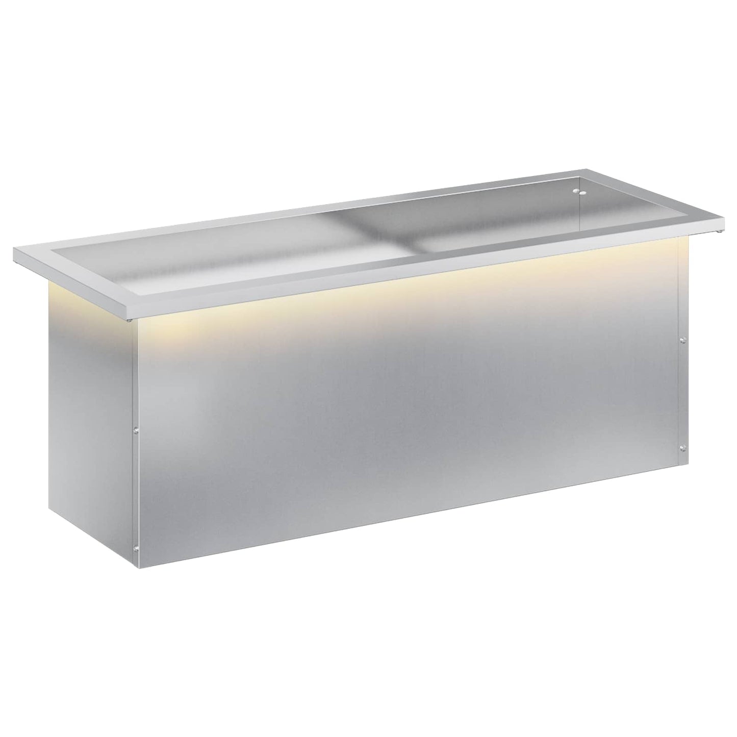 vidaXL Ζαρντινιέρα κήπου με LED Ασημί 30 x 80 x 30 εκ.