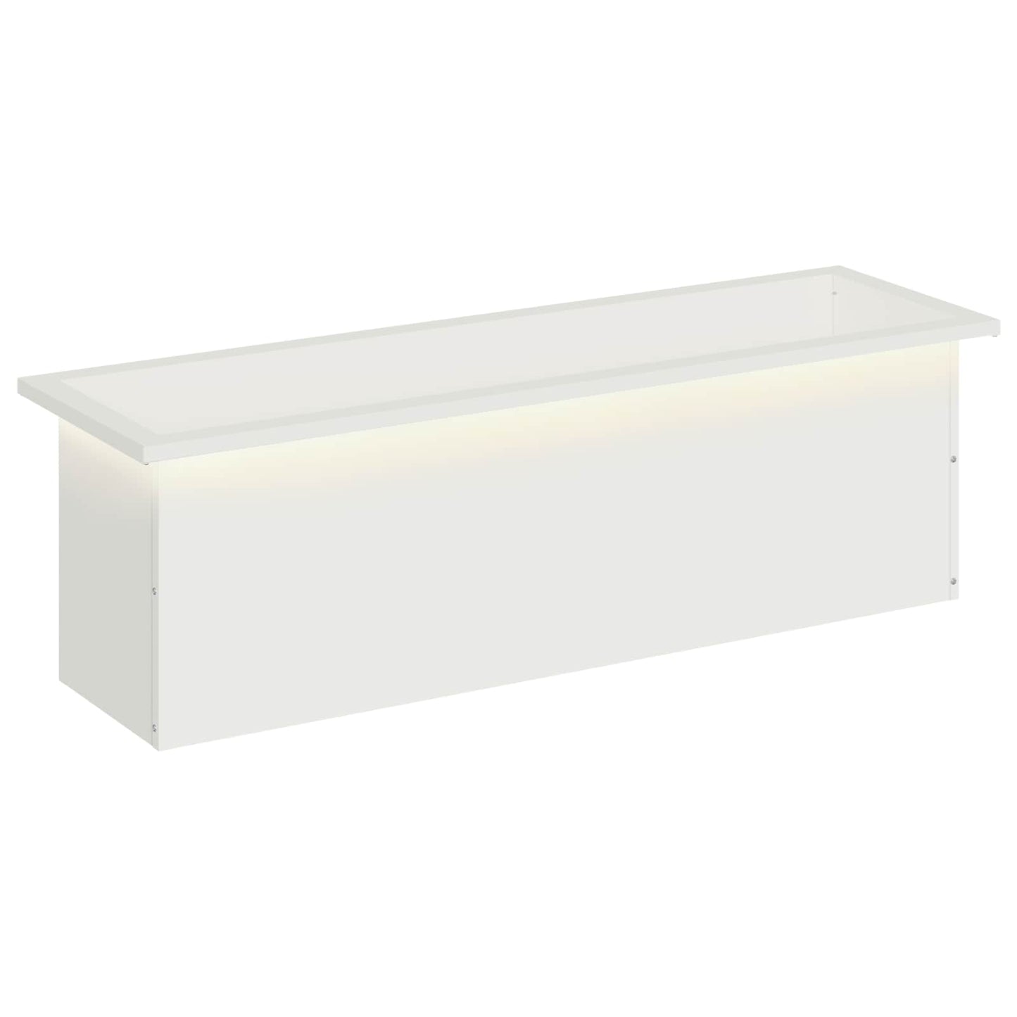 vidaXL Ζαρντινιέρα κήπου με LED Λευκό 30 × 100 × 30 εκ Ατσάλι