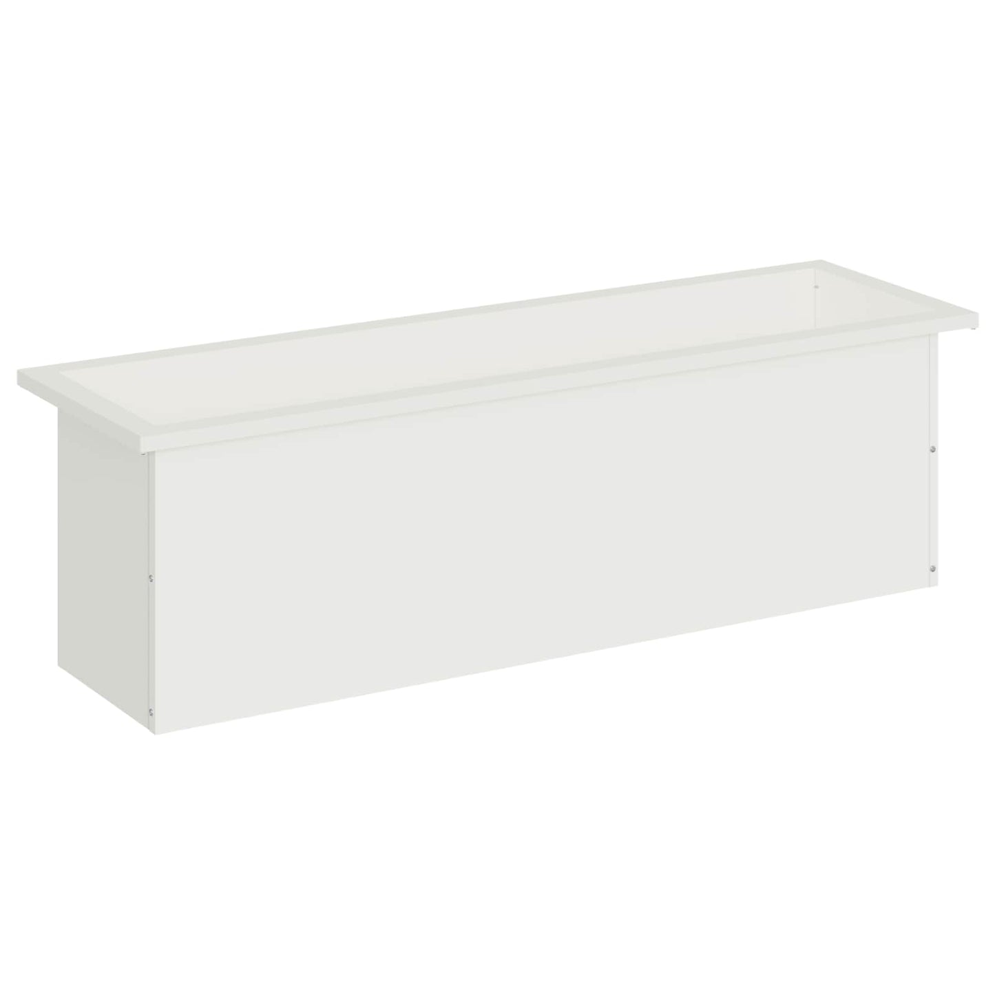 vidaXL Ζαρντινιέρα κήπου με LED Λευκό 30 × 100 × 30 εκ Ατσάλι