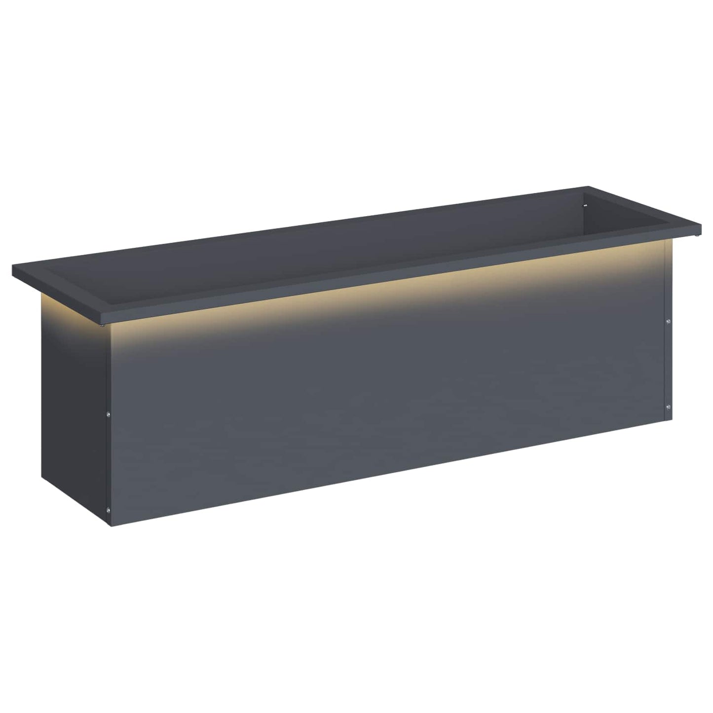 vidaXL Ζαρντινιέρα κήπου με LED Ανθρακί 30 x 100 x 30 εκ Ατσάλι