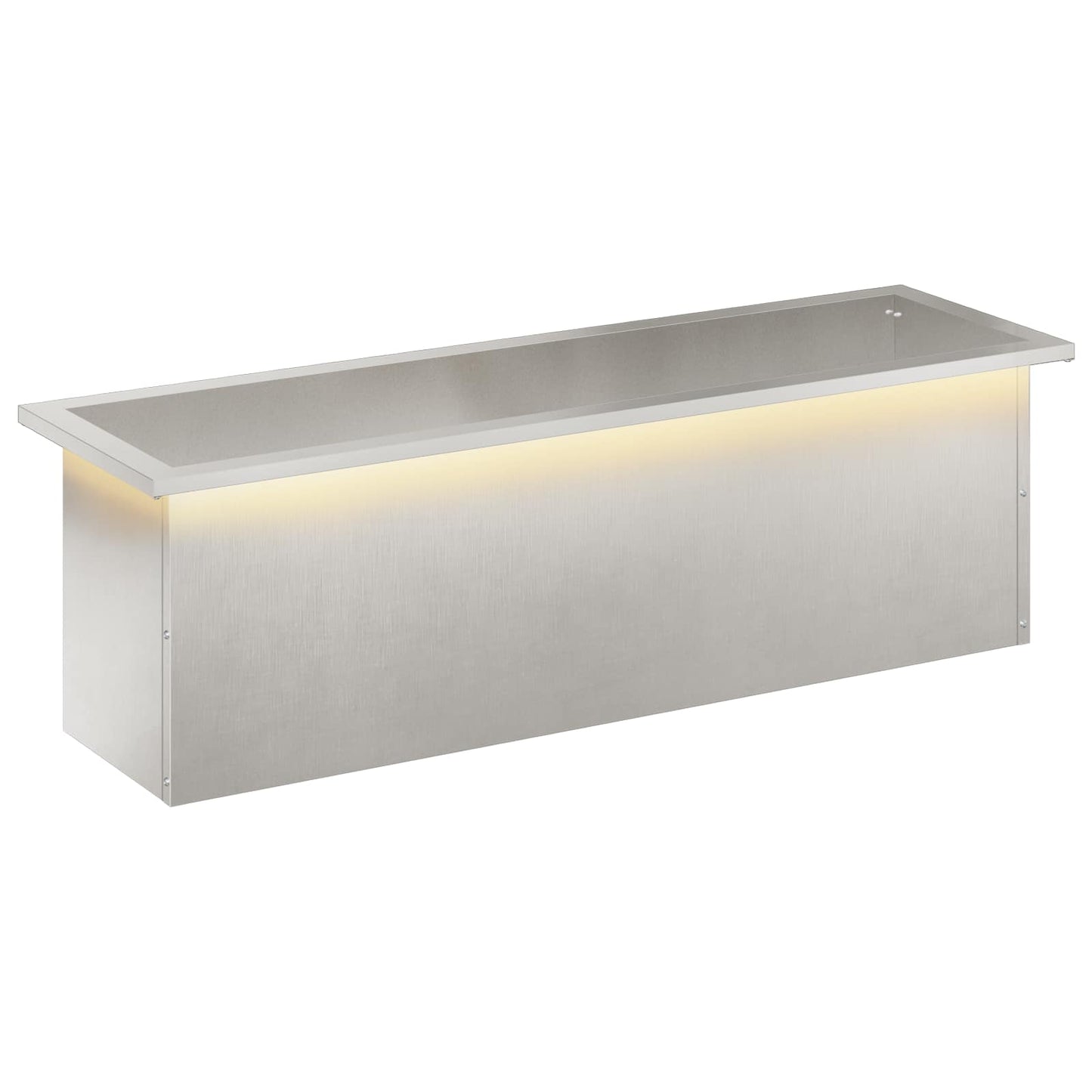 vidaXL Ζαρντινιέρα κήπου με LED Ασημί 30 × 100 × 30 εκ