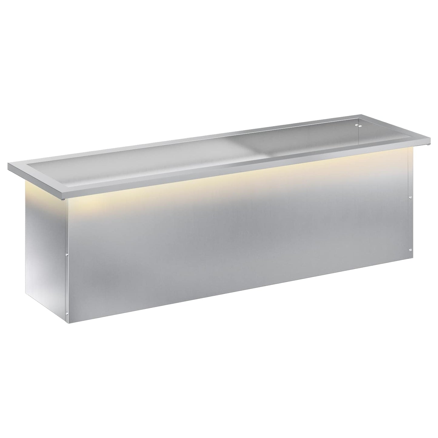 vidaXL Ζαρντινιέρα κήπου με LED Ασημί 30 × 100 × 30 εκ