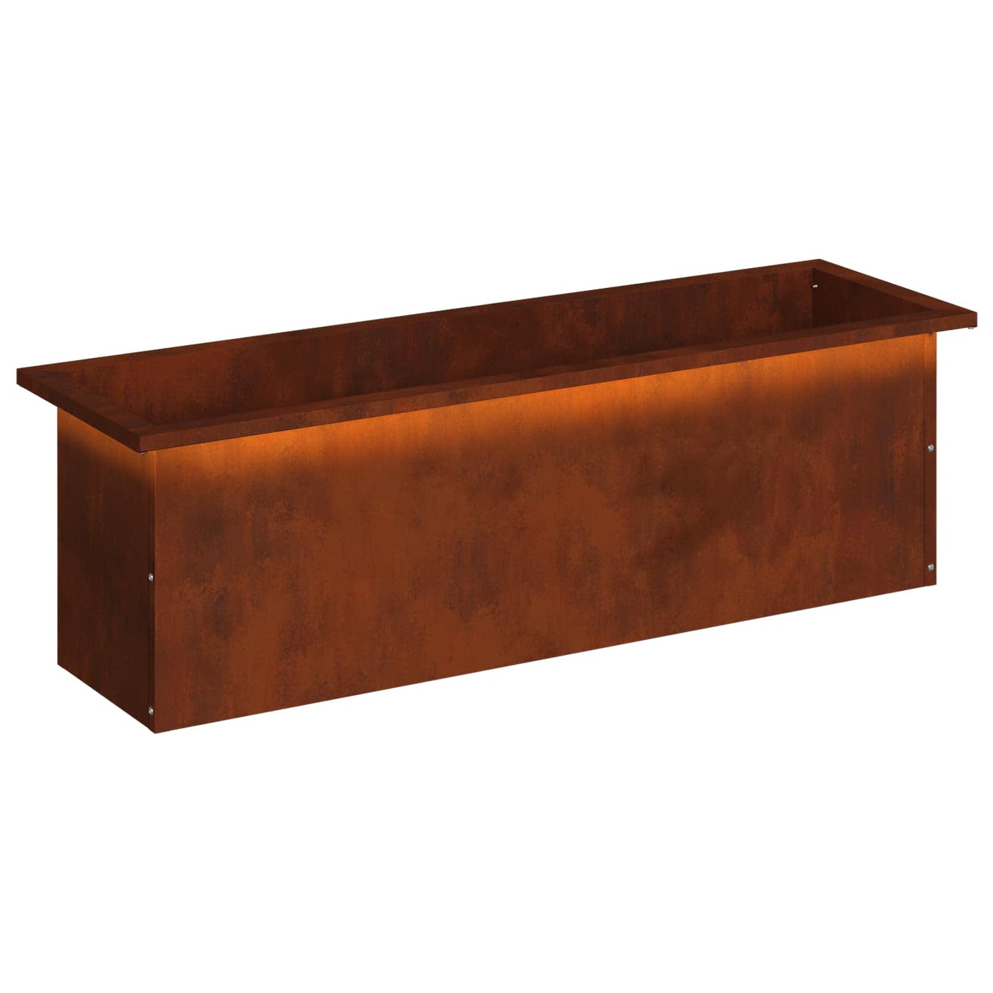 vidaXL Ζαρντινιέρα κήπου με LED Σκ rusty 30 × 100 × 30 εκ