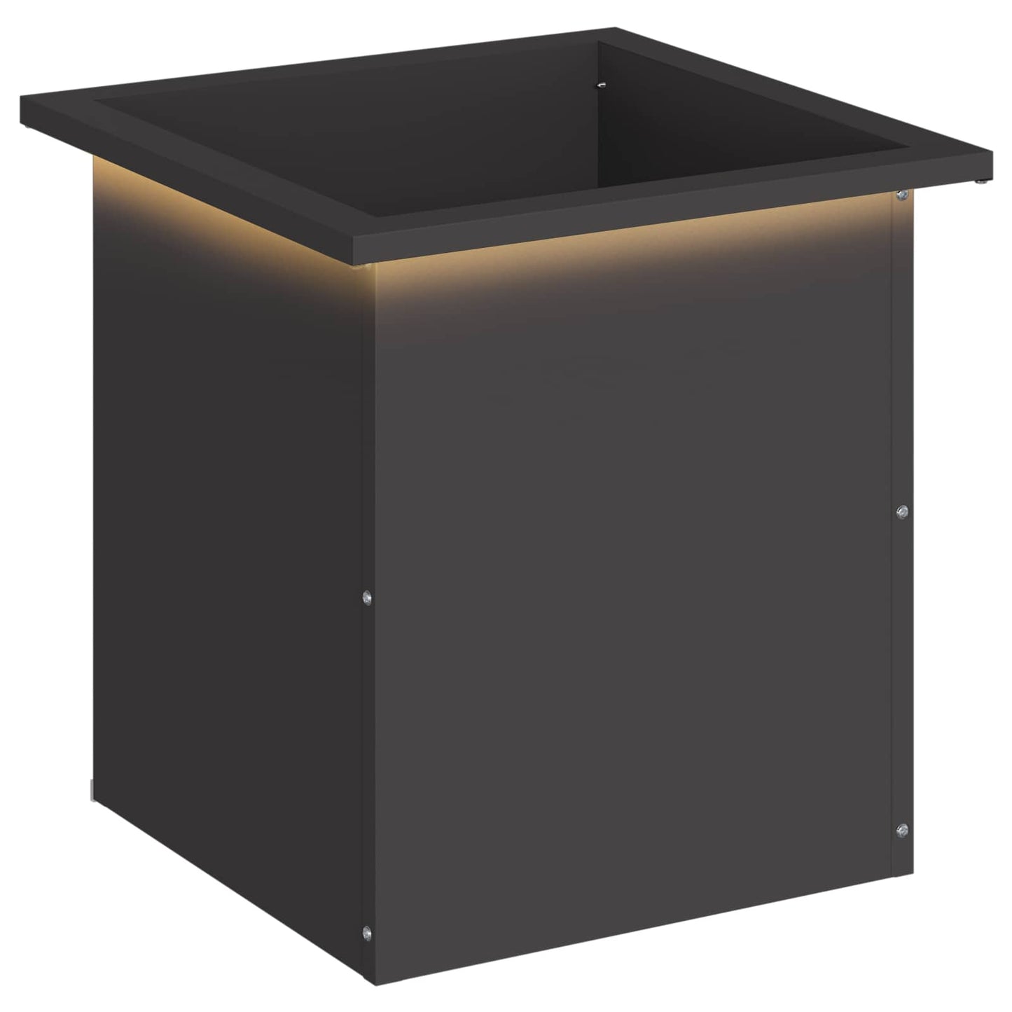 vidaXL Ζαρντινιέρα κήπου με LED Μαύρο 40 x 40 x 40 cm Ατσάλι