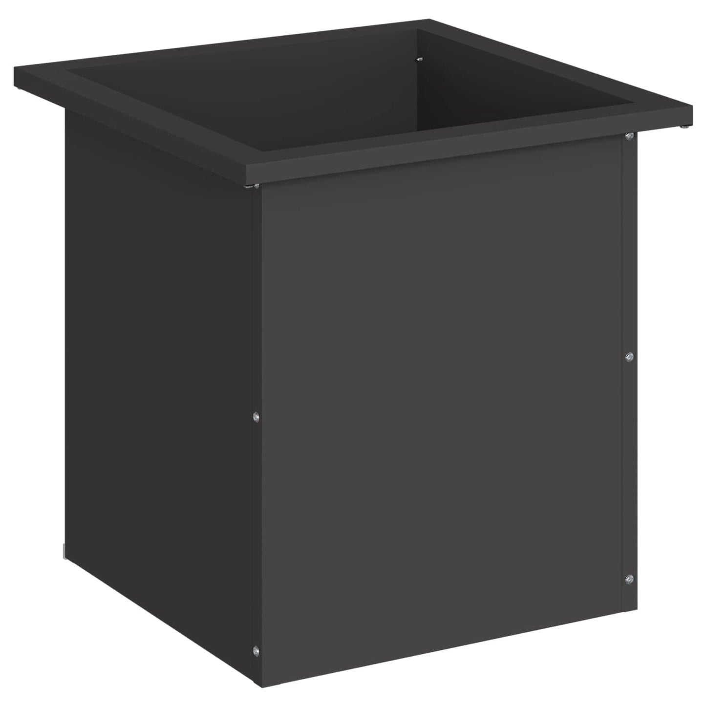 vidaXL Ζαρντινιέρα κήπου με LED Μαύρο 40 x 40 x 40 cm Ατσάλι