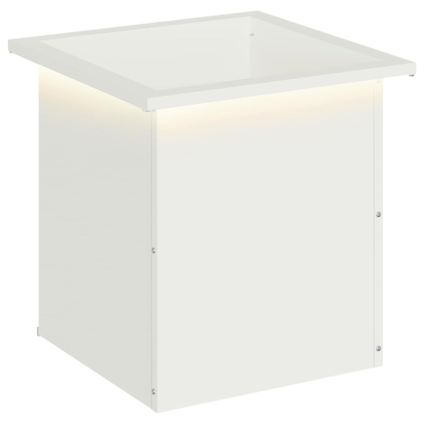 vidaXL Ζαρντινιέρα κήπου με LED Λευκό 40 x 40 x 40 cm Ατσάλι