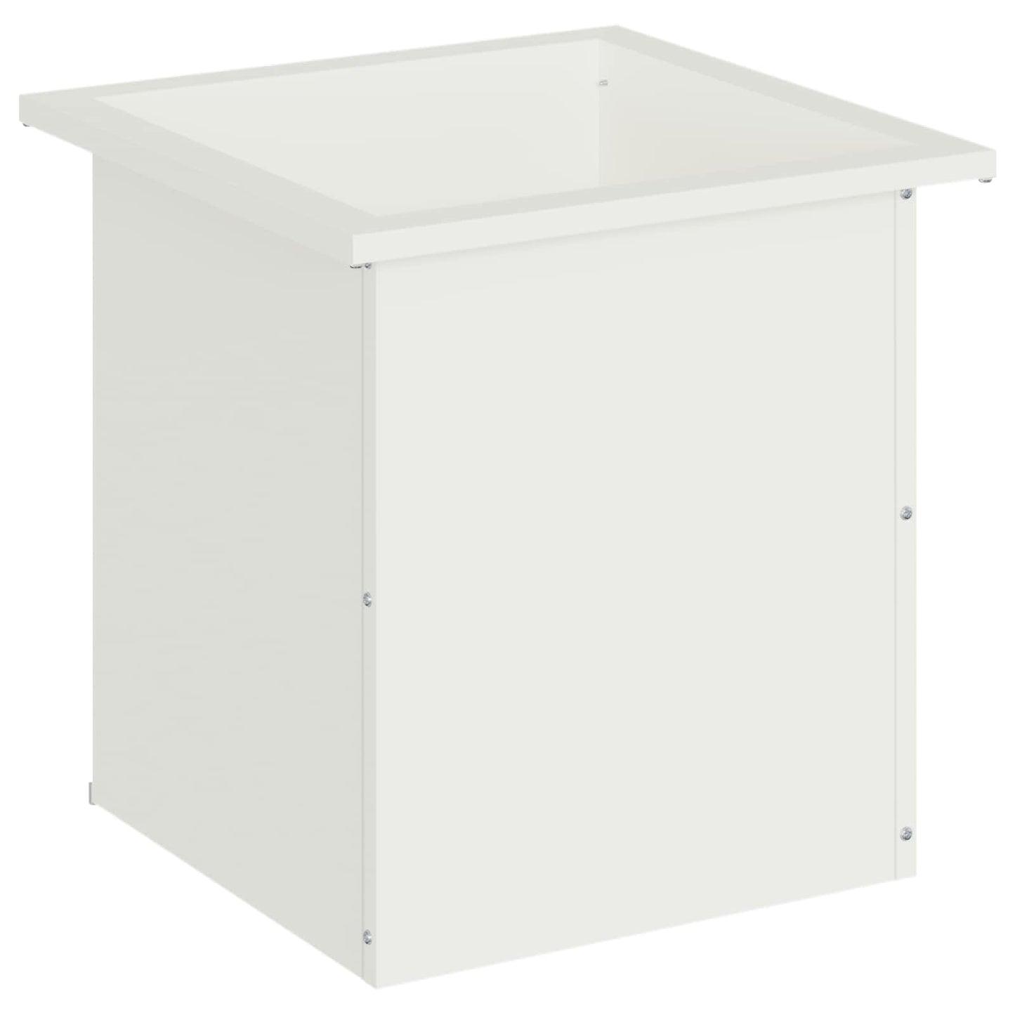 vidaXL Ζαρντινιέρα κήπου με LED Λευκό 40 x 40 x 40 cm Ατσάλι