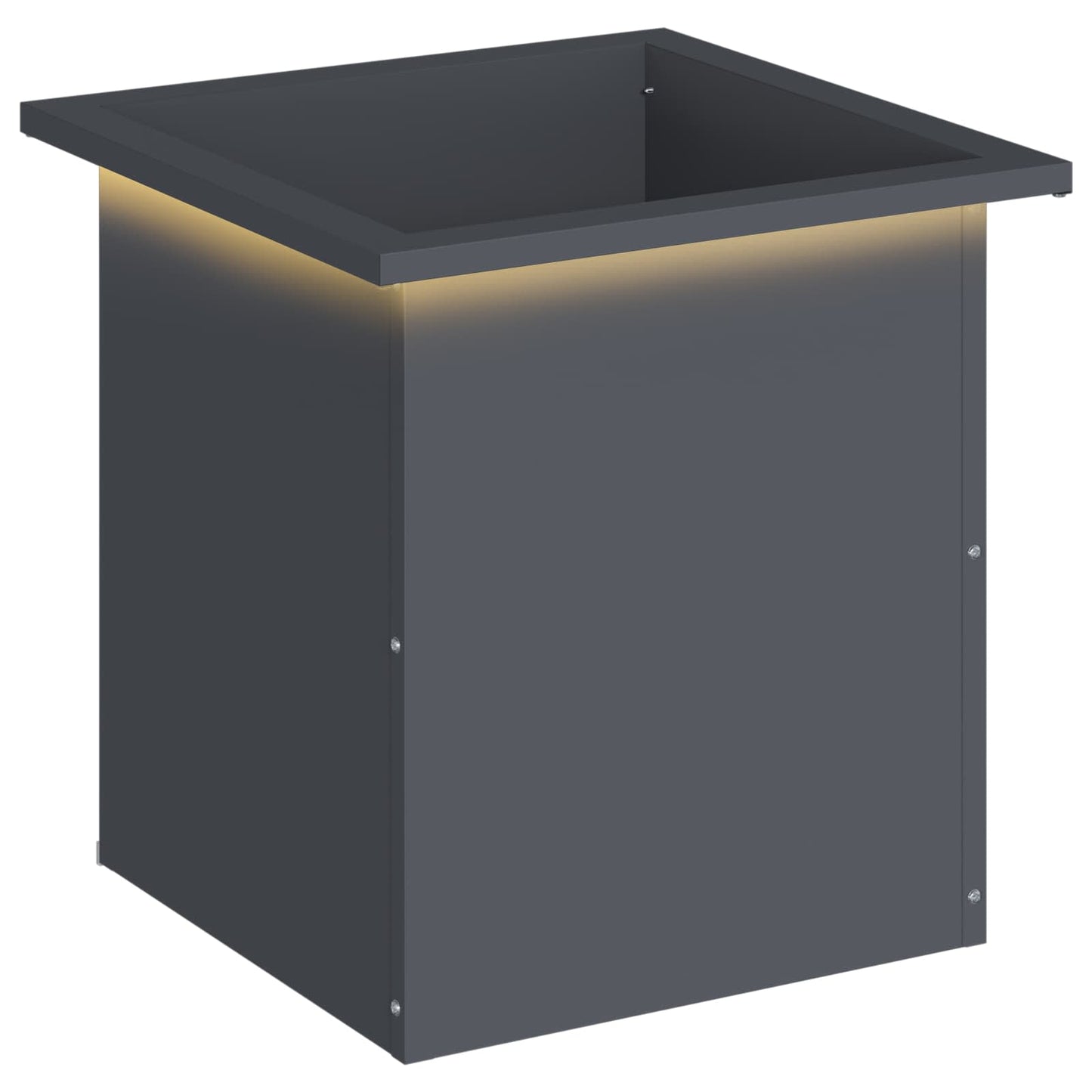 vidaXL Ζαρντινιέρα κήπου με LED Ανθρακί 40 x 40 x 40 cm Ατσάλι