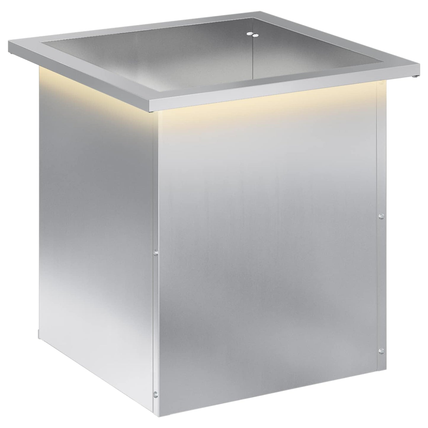 vidaXL Ζαρντινιέρα κήπου με LED Ασημί 40 x 40 x 40 cm