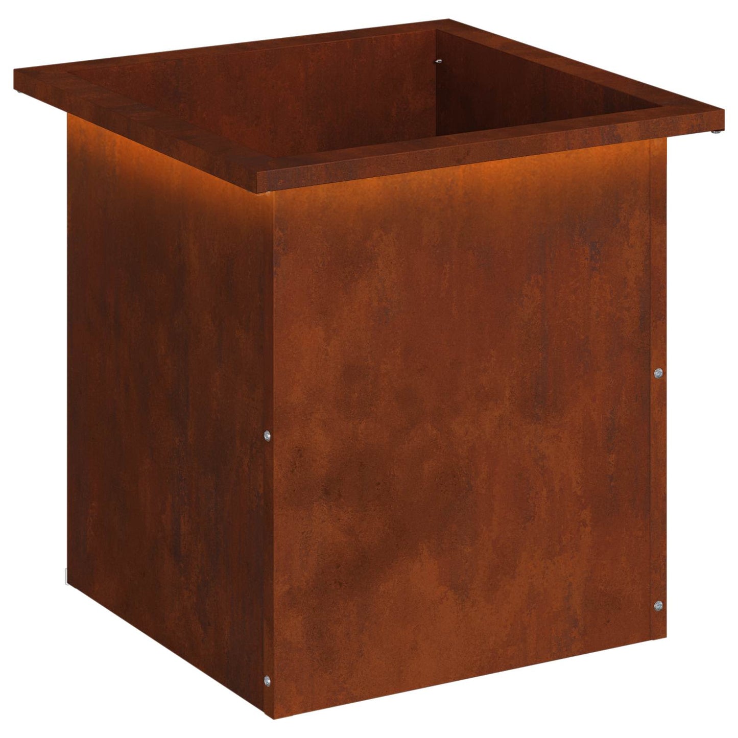 vidaXL Ζαρντινιέρα κήπου με LED Σκ rusty 40 x 40 x 40 cm
