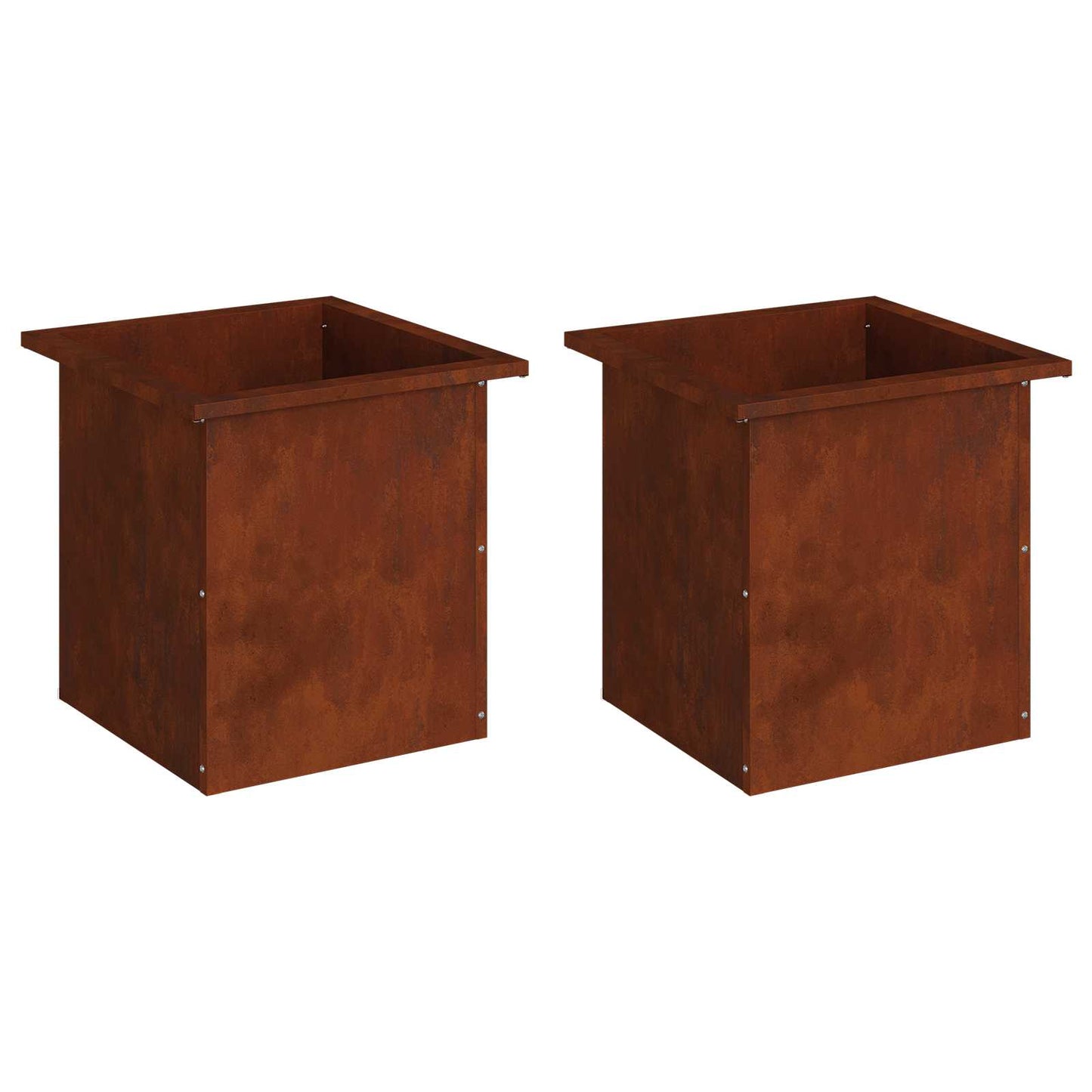 vidaXL Ζαρντινιέρα κήπου με LED 2 τμχ. Σκ rusty 40 x 40 x 40 cm