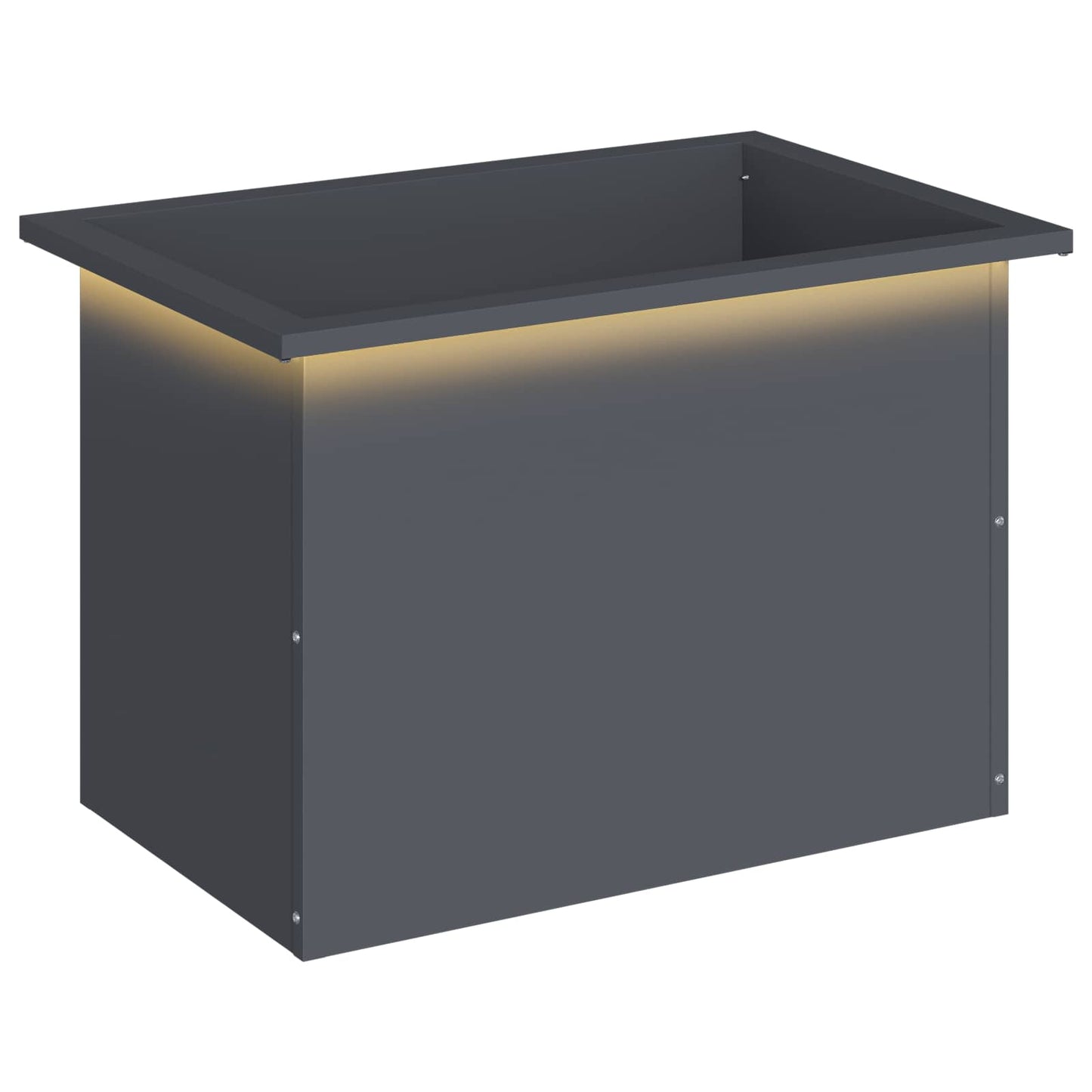 vidaXL Ζαρντινιέρα κήπου με LED Ανθρακί 40 × 60 × 40 εκ Ατσάλι