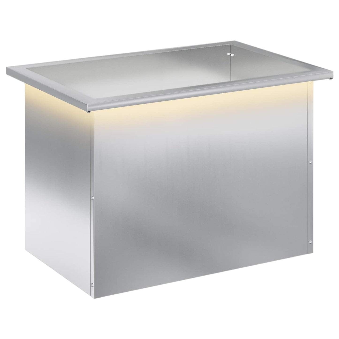 vidaXL Ζαρντινιέρα κήπου με LED Ασημί 40 × 60 × 40 εκ