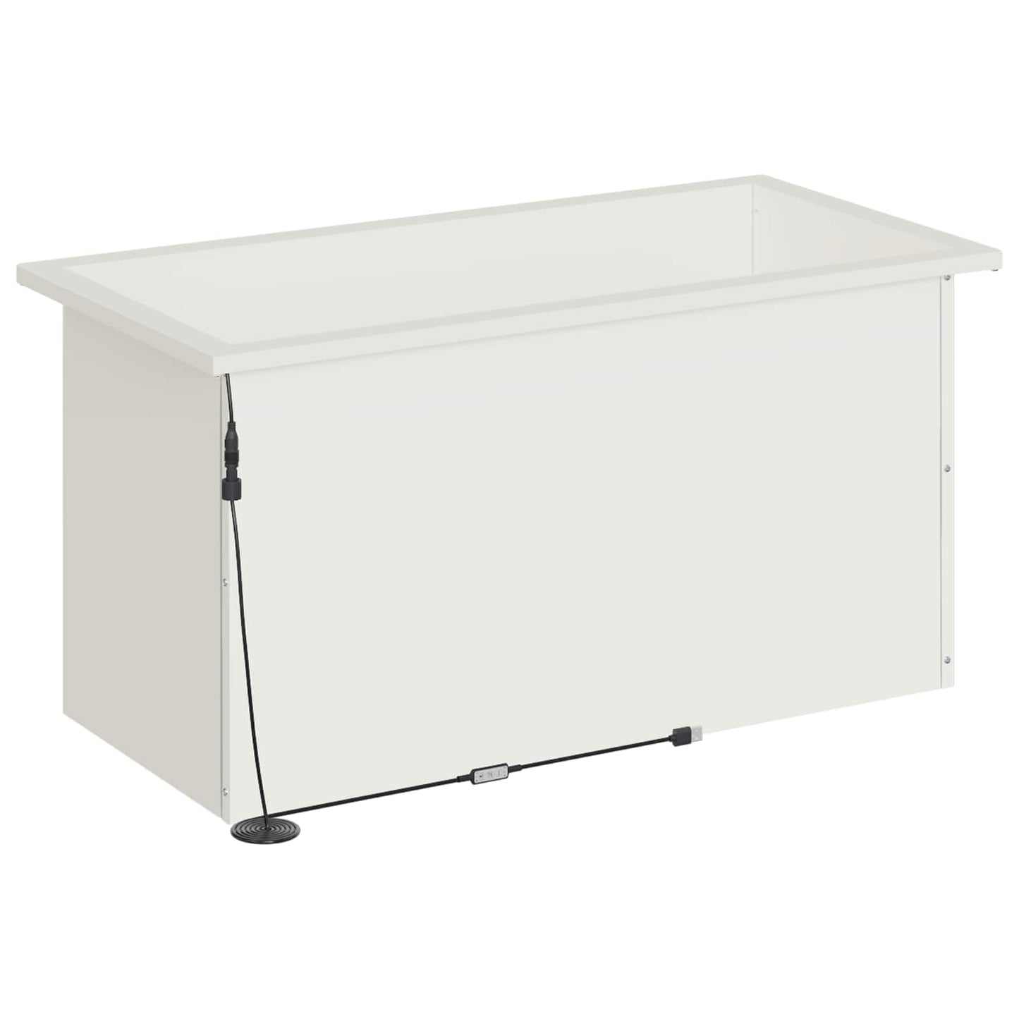 vidaXL Ζαρντινιέρα κήπου με LED Λευκό 40 x 80 x 40 cm Ατσάλι