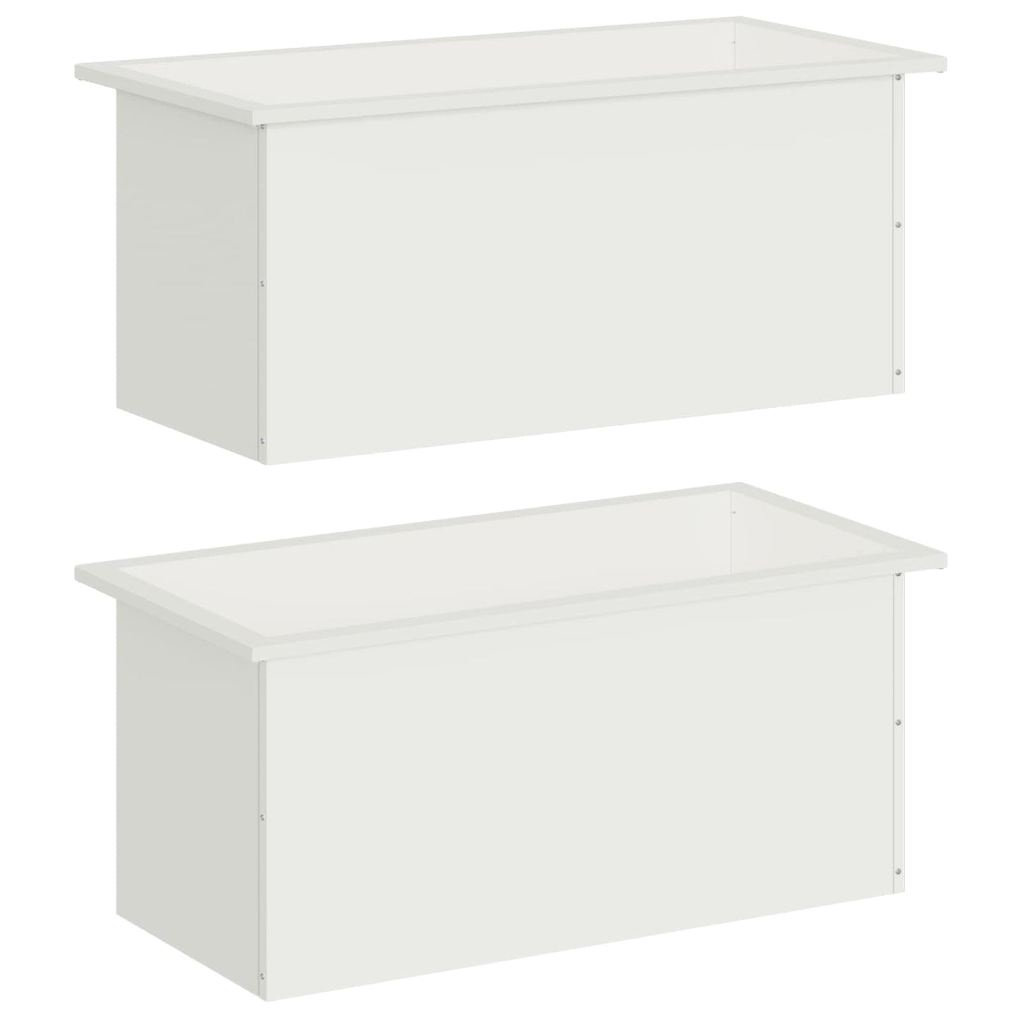 vidaXL Ζαρντινιέρα κήπου με LED 2 τμχ. Λευκό 40 x 80 x 40 cm Ατσάλι