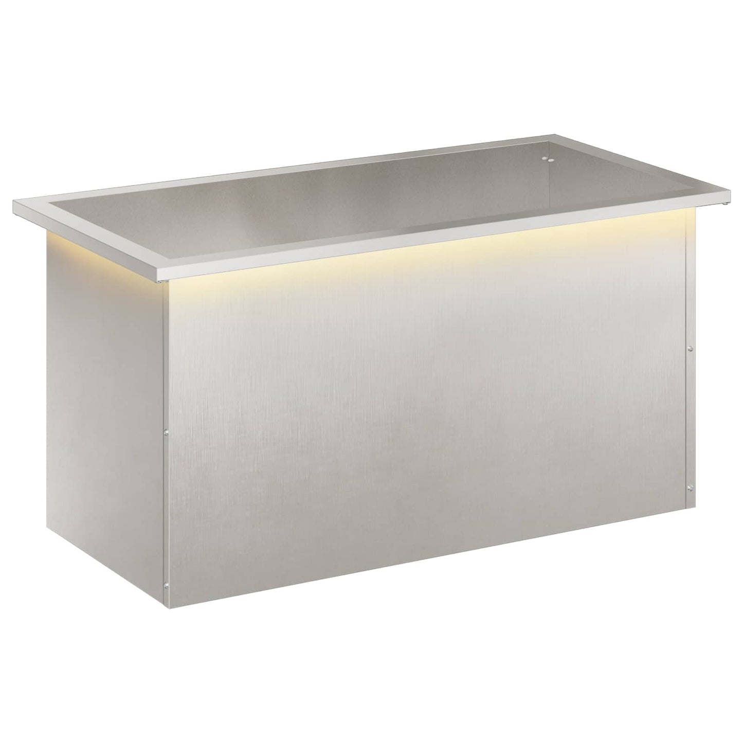 vidaXL Ζαρντινιέρα κήπου με LED Ασημί 40 x 80 x 40 cm