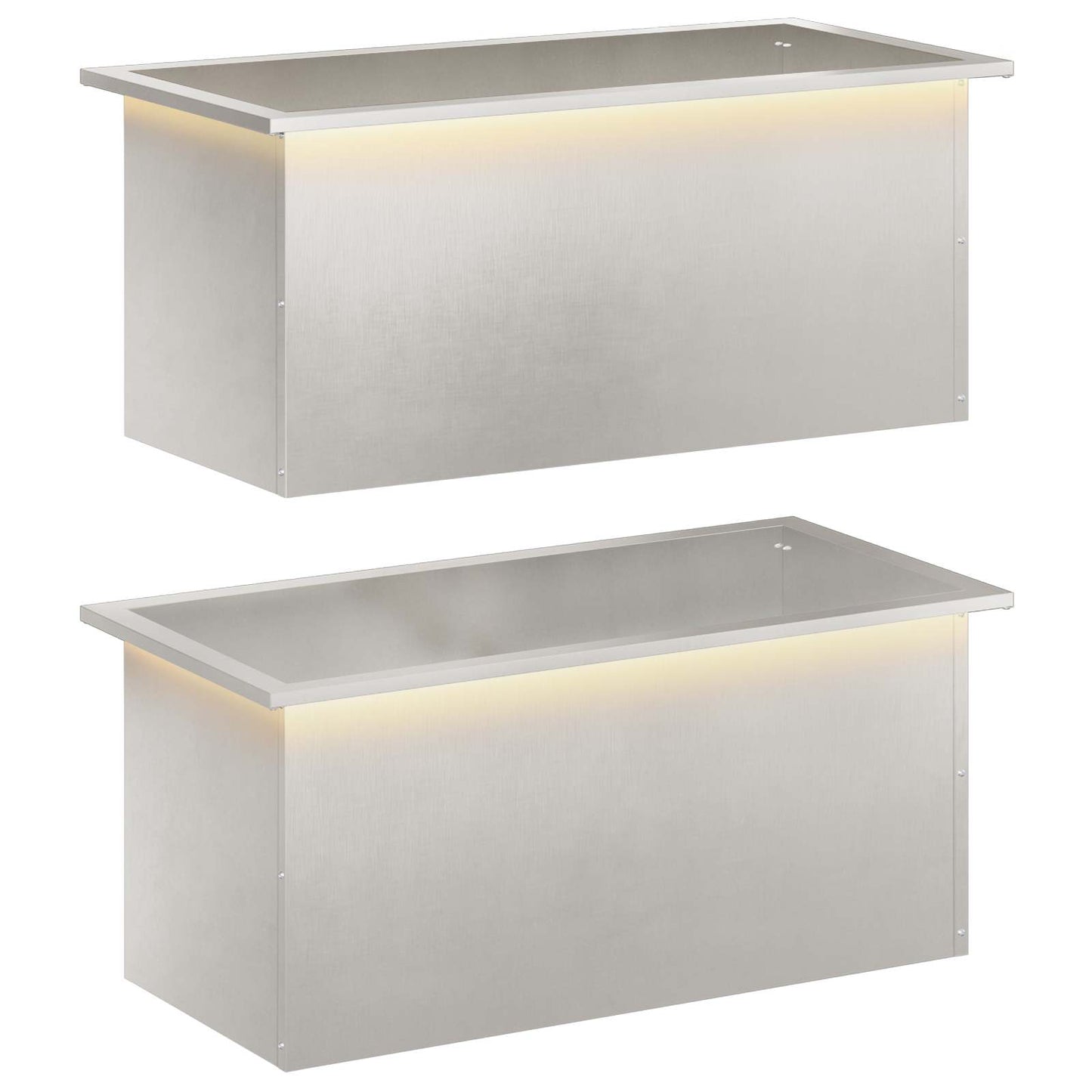 vidaXL Ζαρντινιέρα κήπου με LED 2 τμχ. Ασημί 40 x 80 x 40 cm