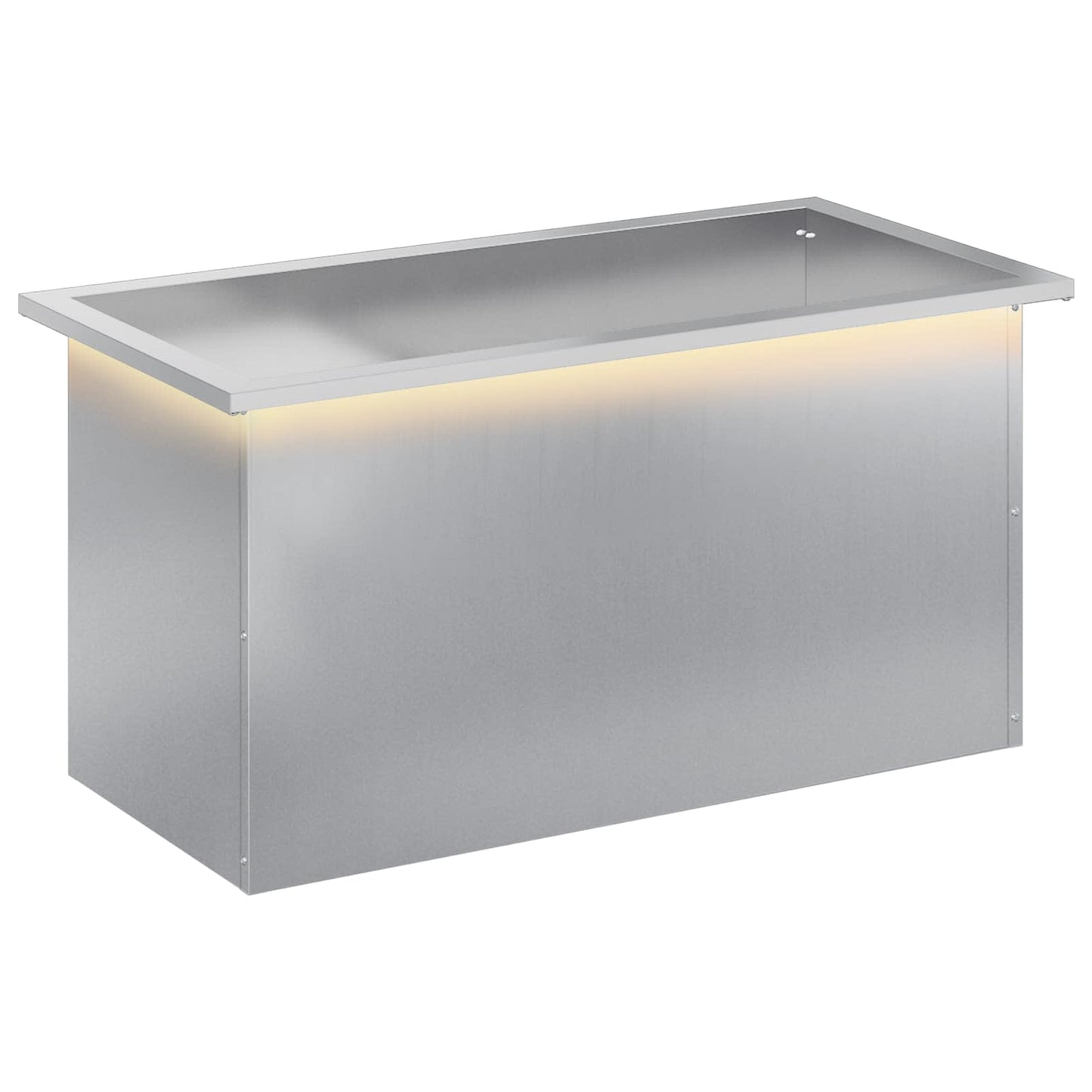 vidaXL Ζαρντινιέρα κήπου με LED Ασημί 40 x 80 x 40 cm