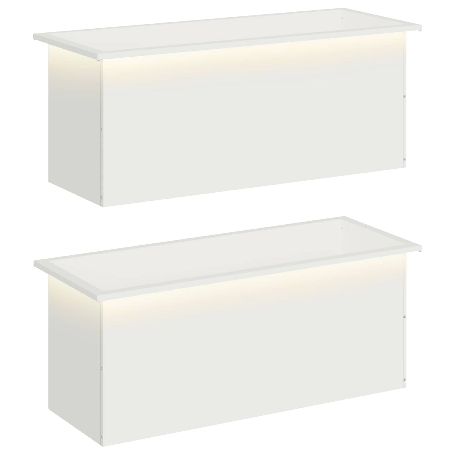 vidaXL Ζαρντινιέρα κήπου με LED 2 τμχ. Λευκό 40 x 100 x 40 εκ. Ατσάλι