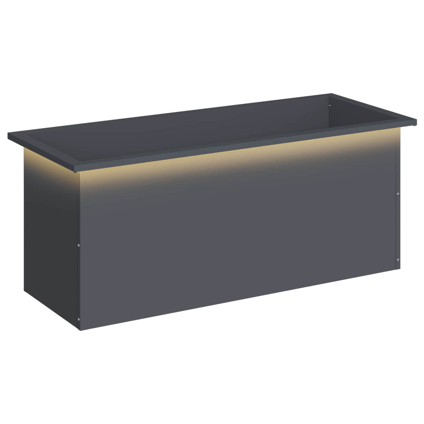 vidaXL Ζαρντινιέρα κήπου με LED Ανθρακί 40 × 100 × 40 εκ Ατσάλι
