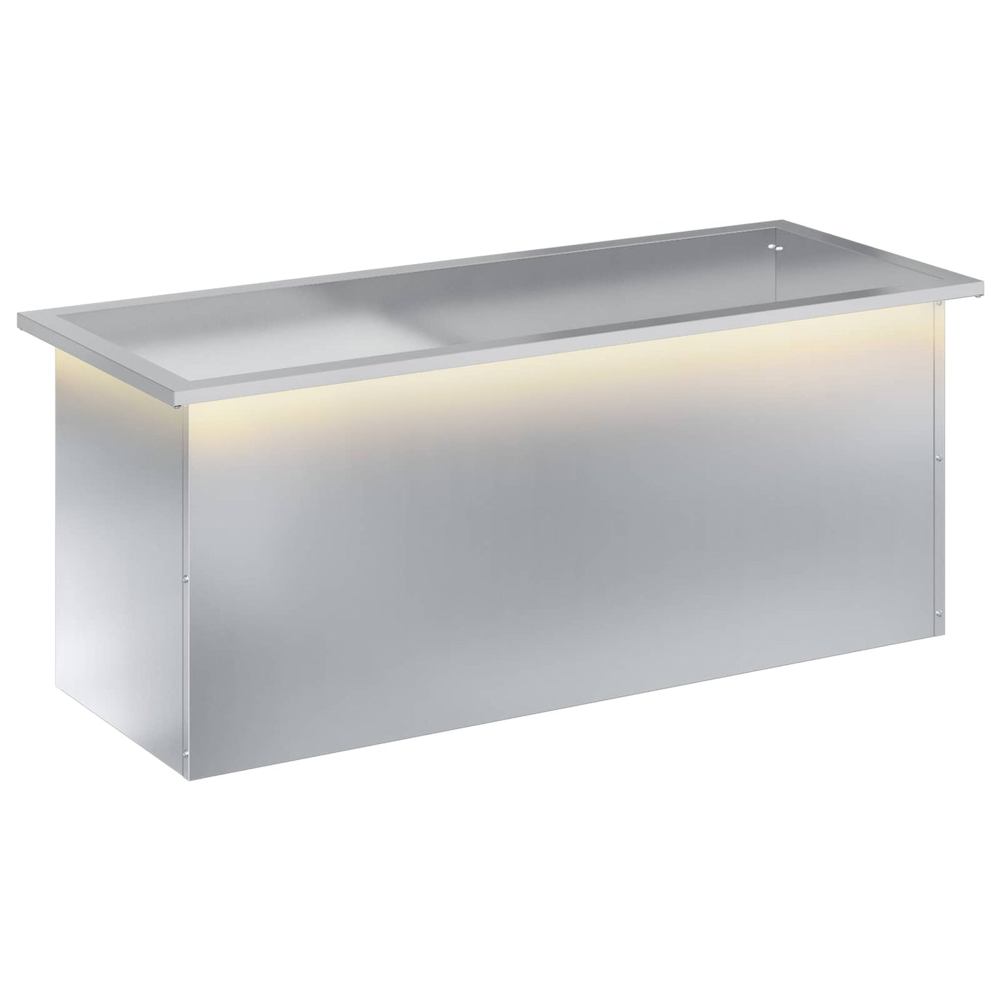 vidaXL Ζαρντινιέρα κήπου με LED Ασημί 40 x 100 x 40 εκ