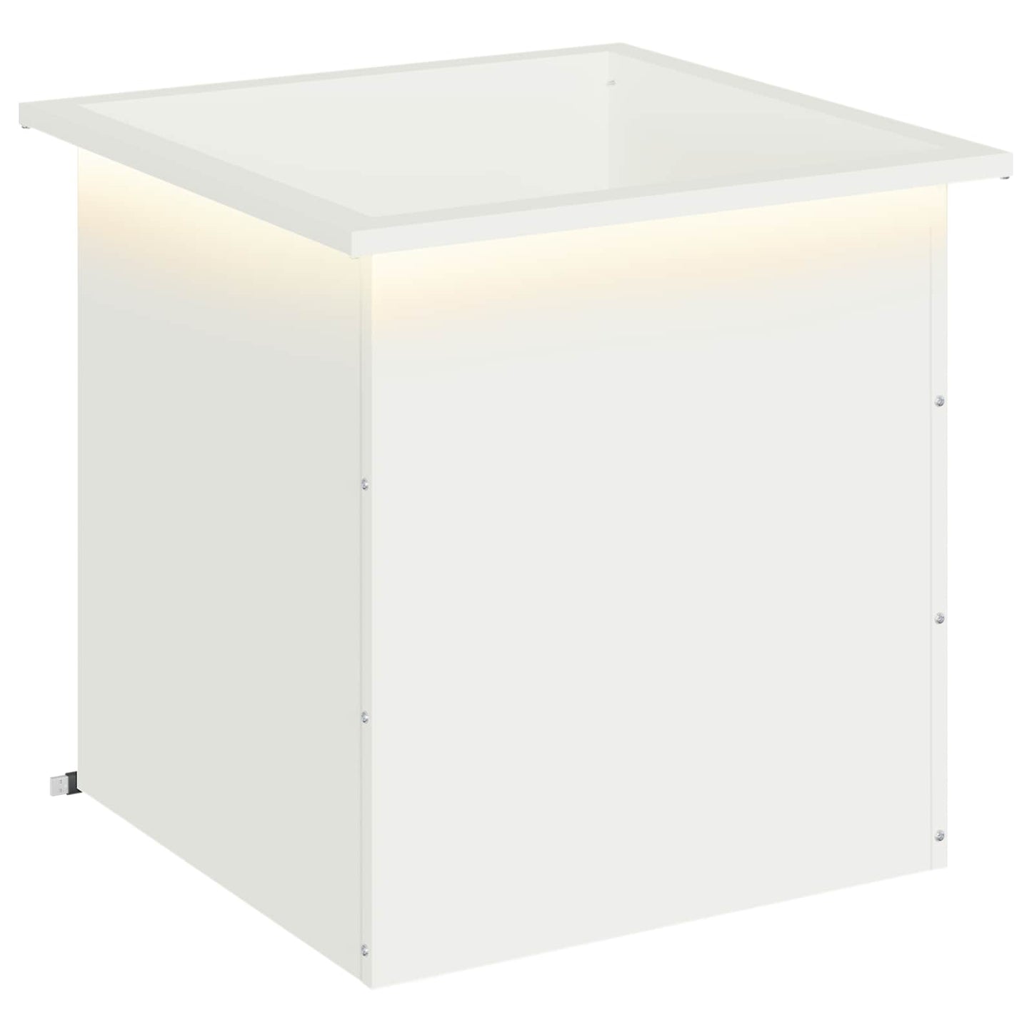vidaXL Ζαρντινιέρα κήπου με LED Λευκό 50 × 50 × 48 εκ Ατσάλι