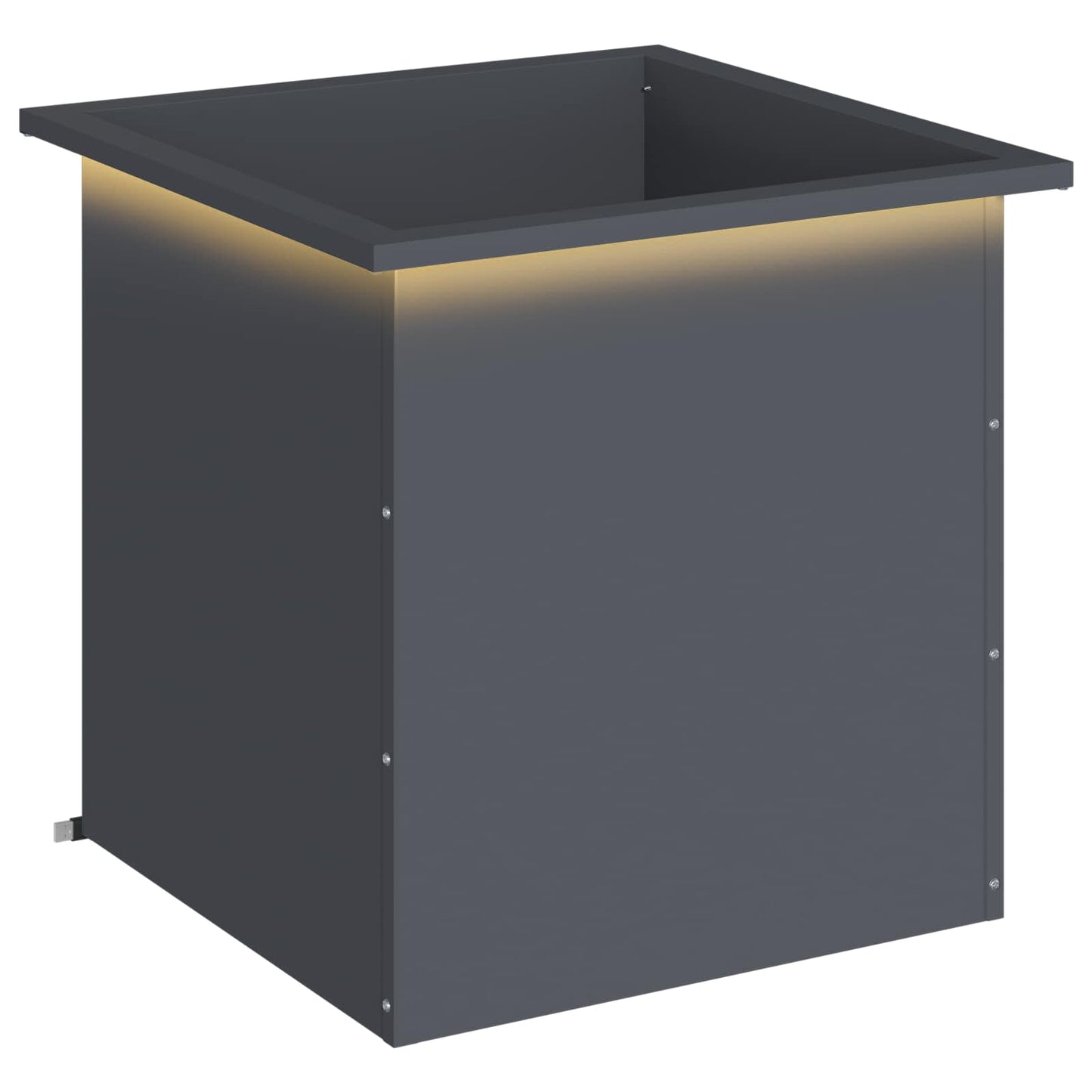 vidaXL Ζαρντινιέρα κήπου με LED Ανθρακί 50 x 50 x 48 εκ. Ατσάλι