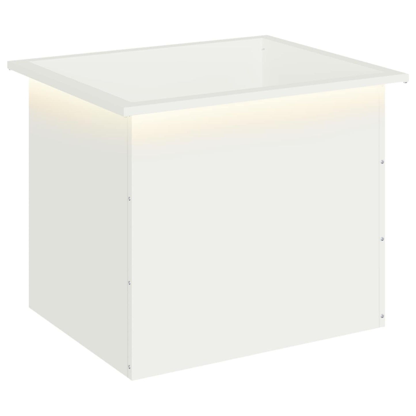 vidaXL Ζαρντινιέρα κήπου με LED Λευκό 50 x 60 x 48 εκ Ατσάλι