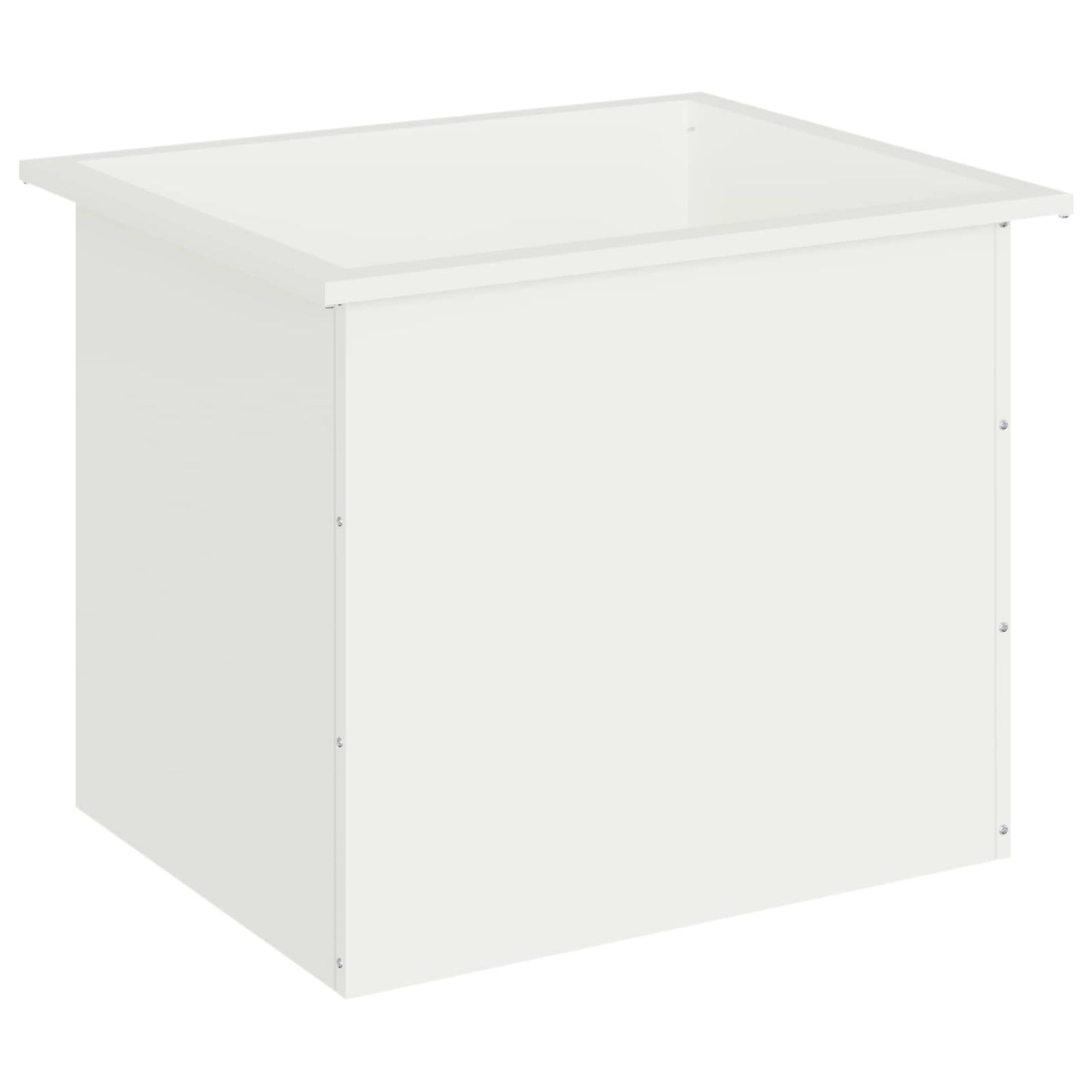 vidaXL Ζαρντινιέρα κήπου με LED Λευκό 50 x 60 x 48 εκ Ατσάλι