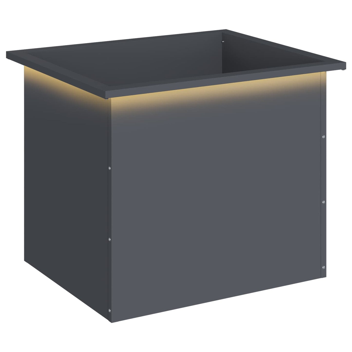 vidaXL Ζαρντινιέρα κήπου με LED Ανθρακί 50 x 60 x 48 εκ Ατσάλι