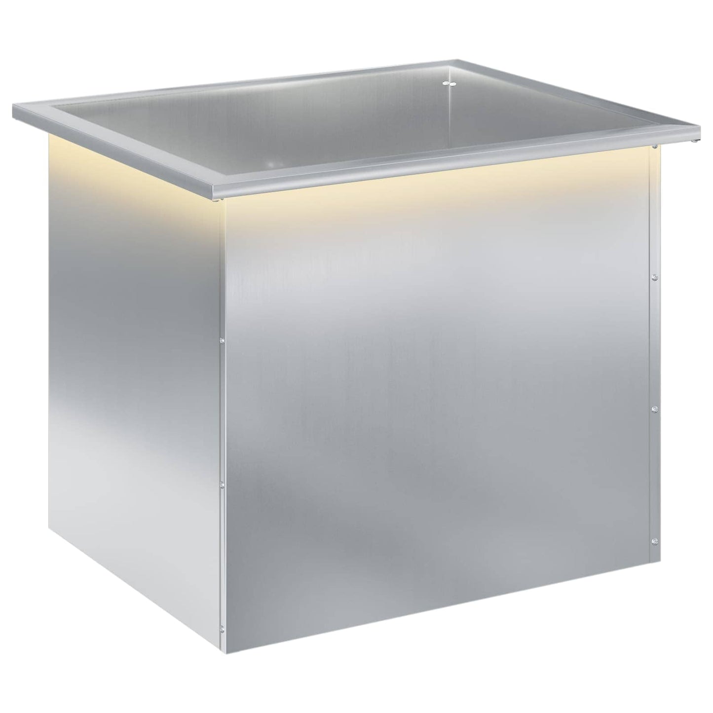 vidaXL Ζαρντινιέρα κήπου με LED Ασημί 50 x 60 x 48 εκ