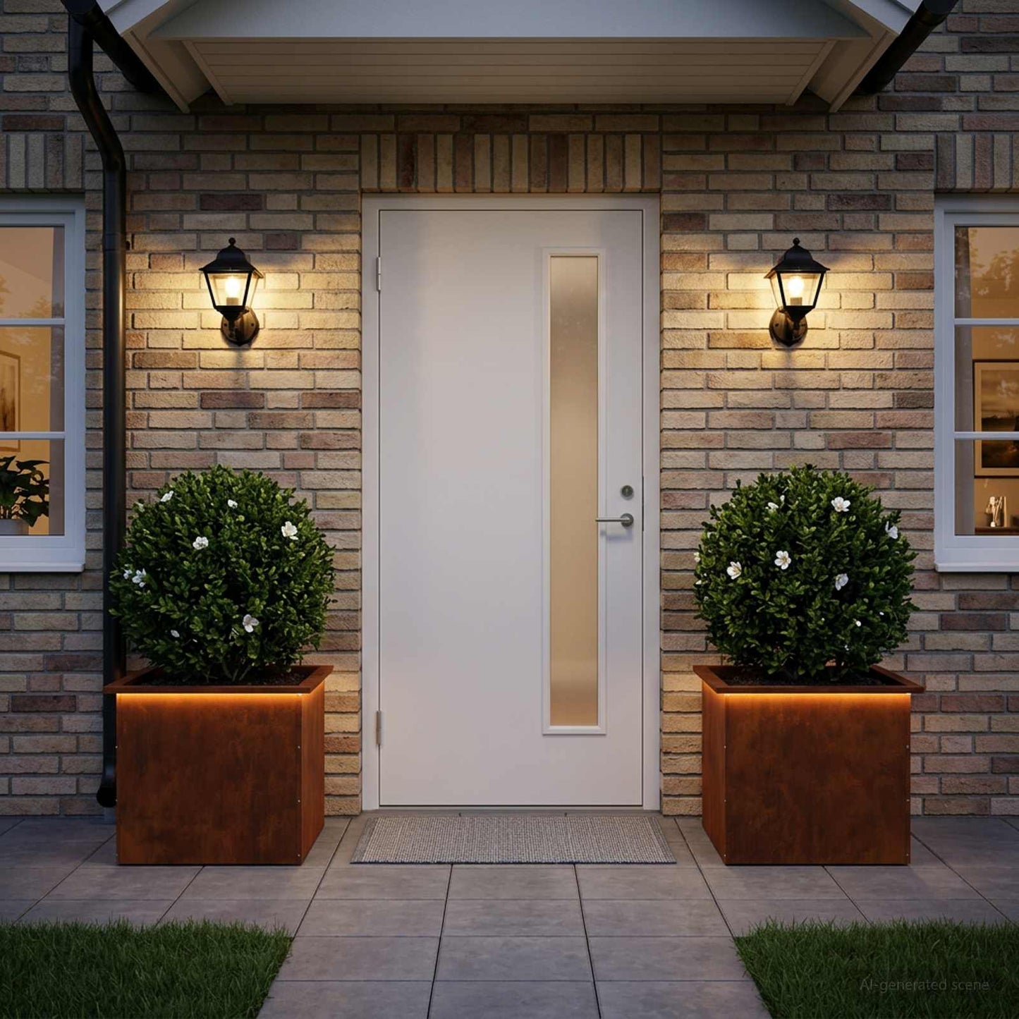 vidaXL Ζαρντινιέρα κήπου με LED 2 τμχ. Σκ rusty 50 x 60 x 48 εκ