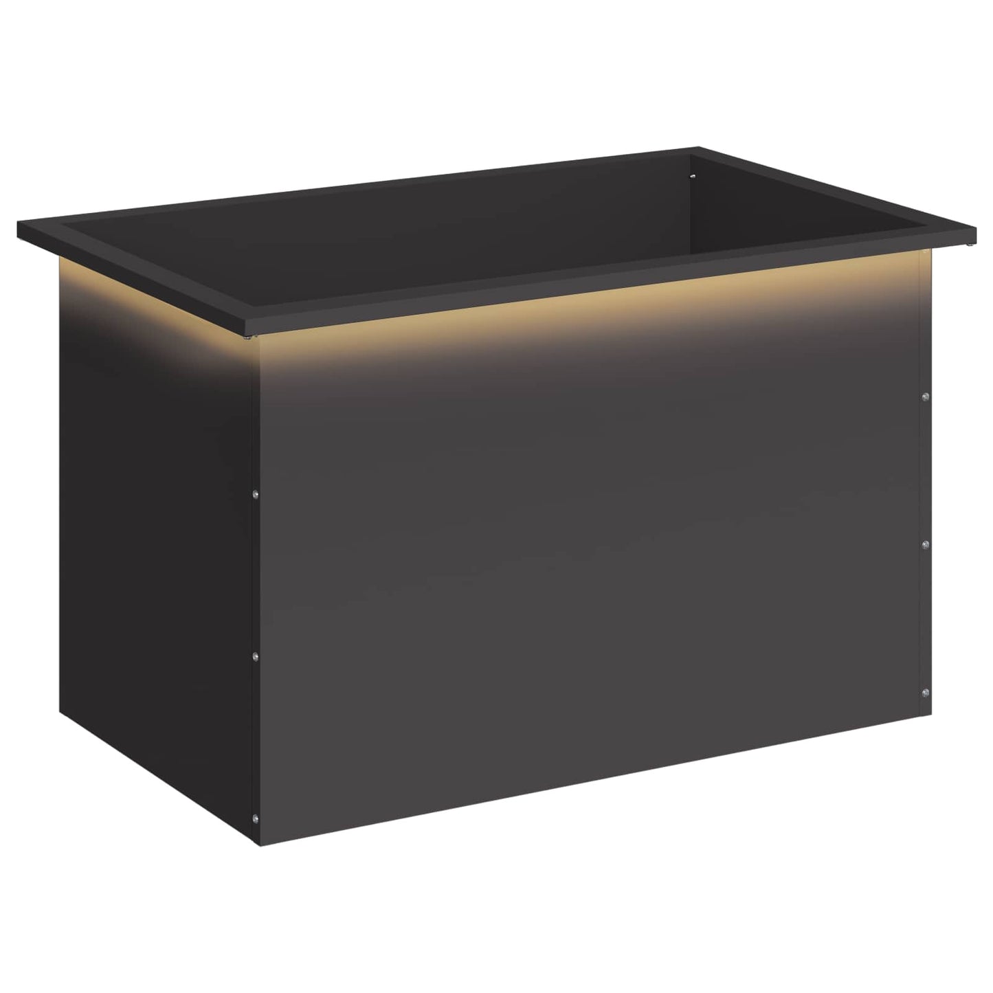 vidaXL Ζαρντινιέρα κήπου με LED Μαύρο 50 × 80 × 48 εκ Ατσάλι