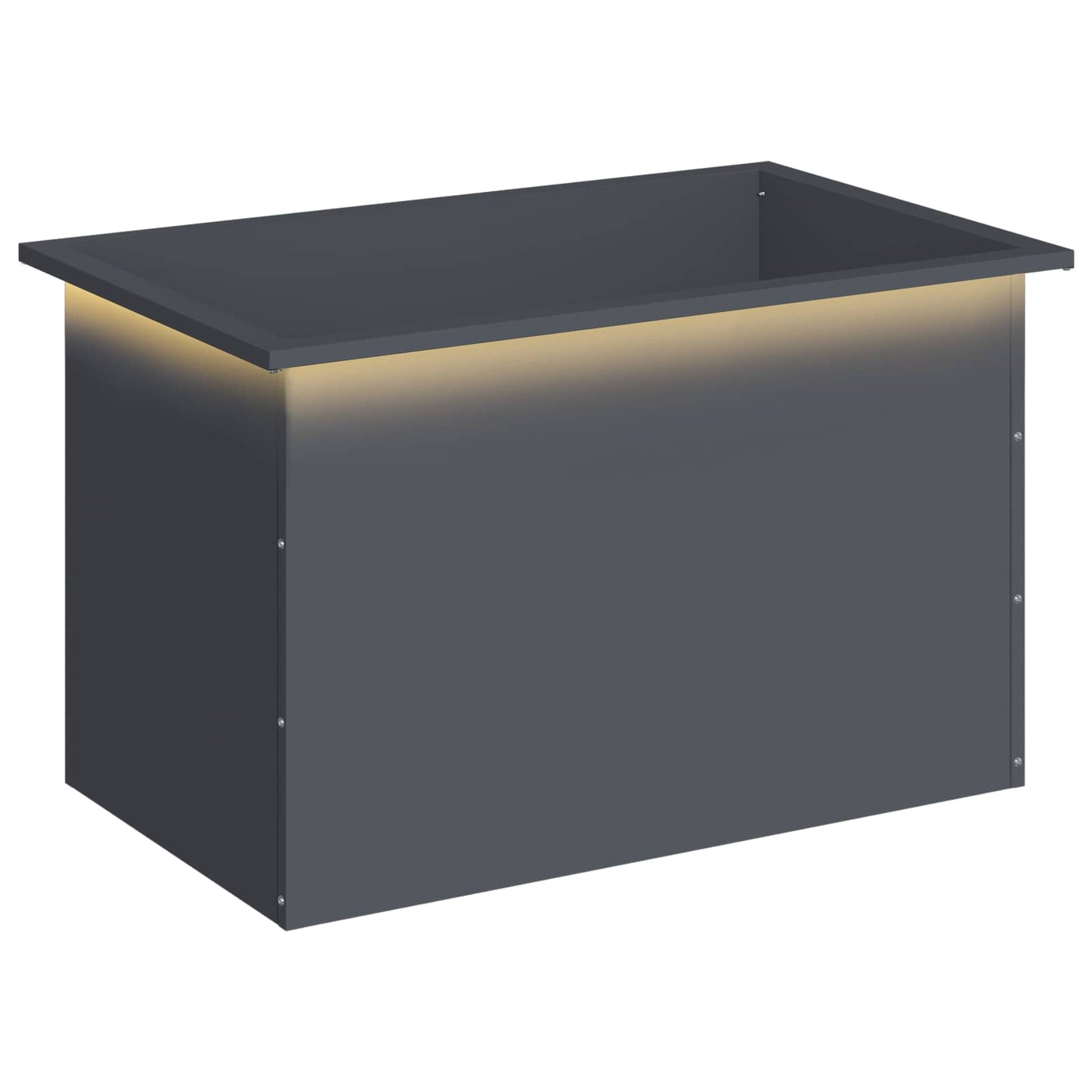 vidaXL Ζαρντινιέρα κήπου με LED Ανθρακί 50 × 80 × 48 εκ Ατσάλι