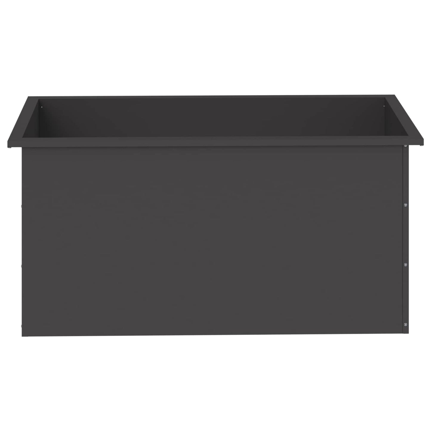 vidaXL Ζαρντινιέρα κήπου με LED Μαύρο 50 × 100 × 48 εκ Ατσάλι