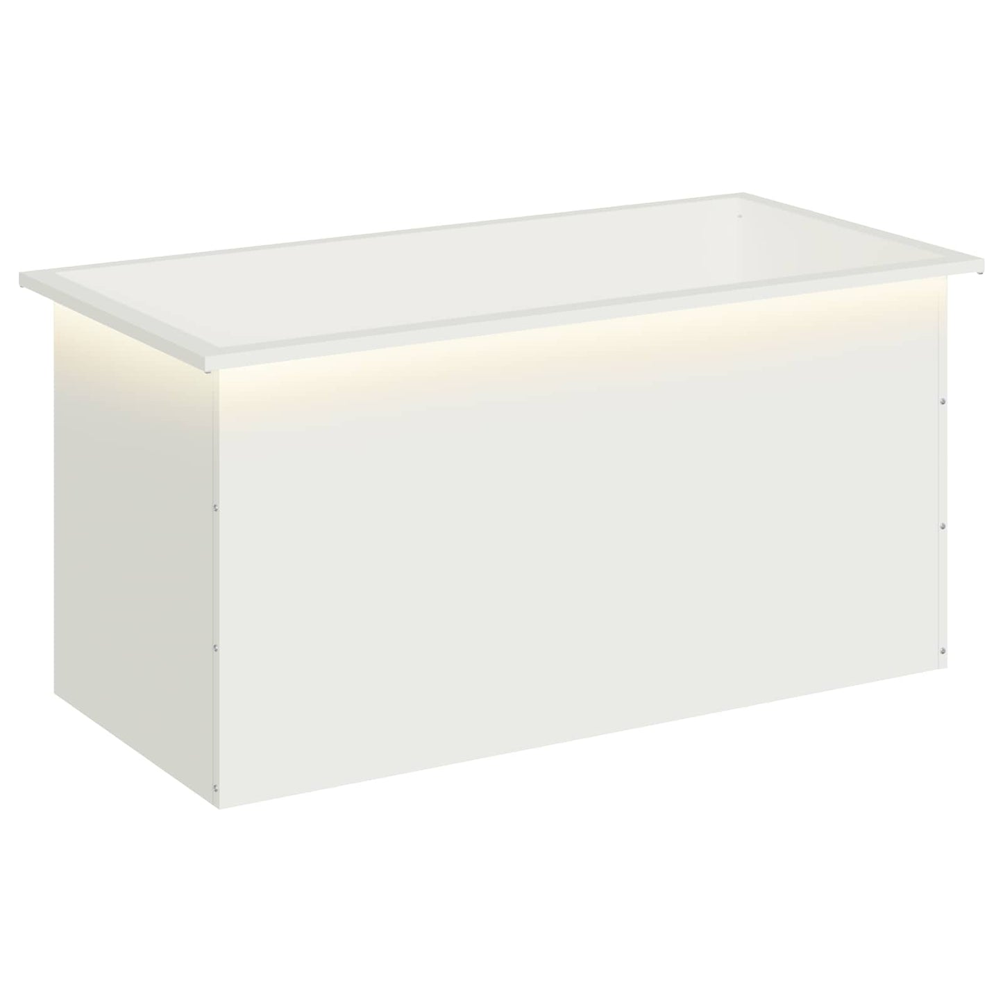 vidaXL Ζαρντινιέρα κήπου με LED Λευκό 50 × 100 × 48 εκ Ατσάλι