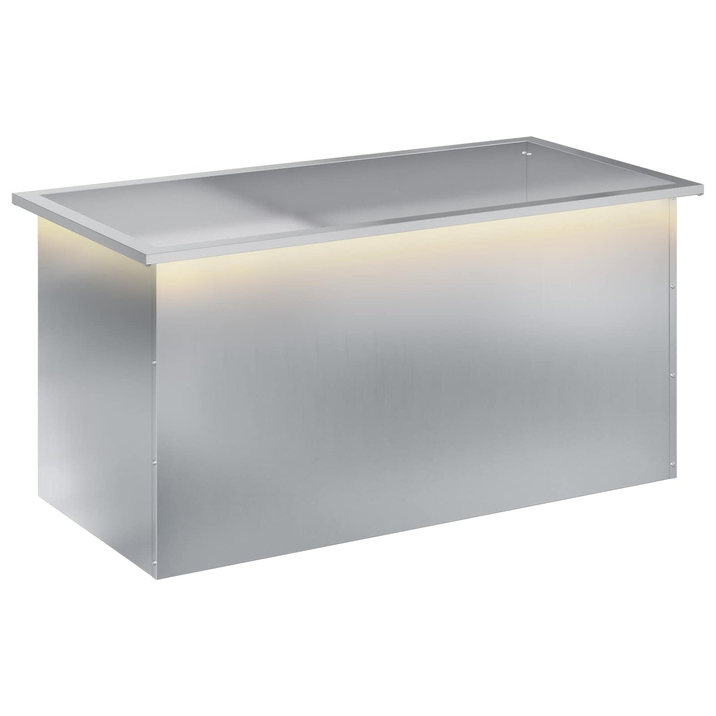 vidaXL Ζαρντινιέρα κήπου με LED Ασημί 50 × 100 × 48 εκ