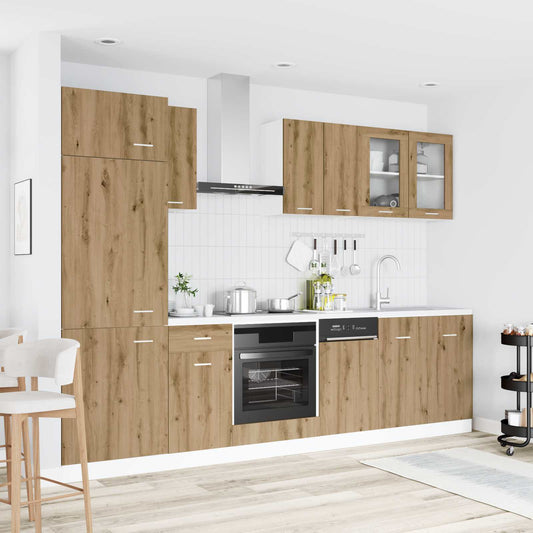 vidaXL Μονάδα κουζίνας Lyon 8 pcs Artisan Δρυς Επεξεργασμένο Ξύλο