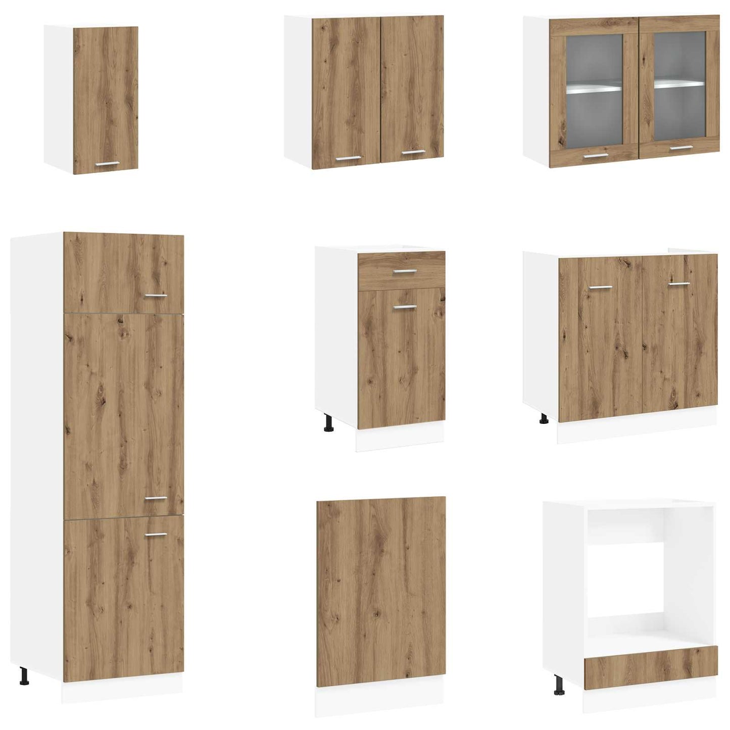 vidaXL Μονάδα κουζίνας Lyon 8 pcs Artisan Δρυς Επεξεργασμένο Ξύλο
