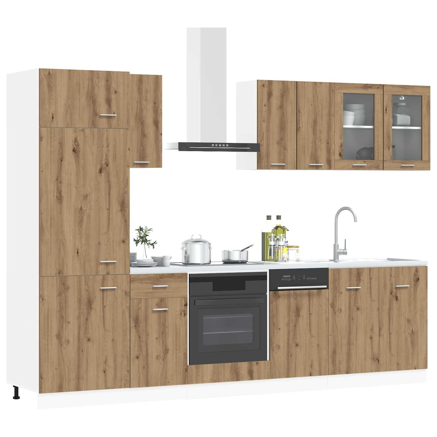 vidaXL Μονάδα κουζίνας Lyon 8 pcs Artisan Δρυς Επεξεργασμένο Ξύλο