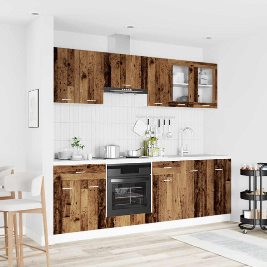 vidaXL Μονάδα κουζίνας Lyon 8 pcs Επεξεργασμένο ξύλο