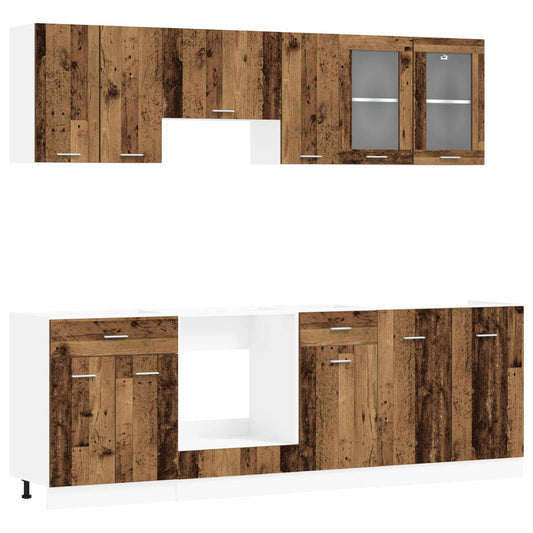 vidaXL Μονάδα κουζίνας Lyon 8 pcs Επεξεργασμένο ξύλο
