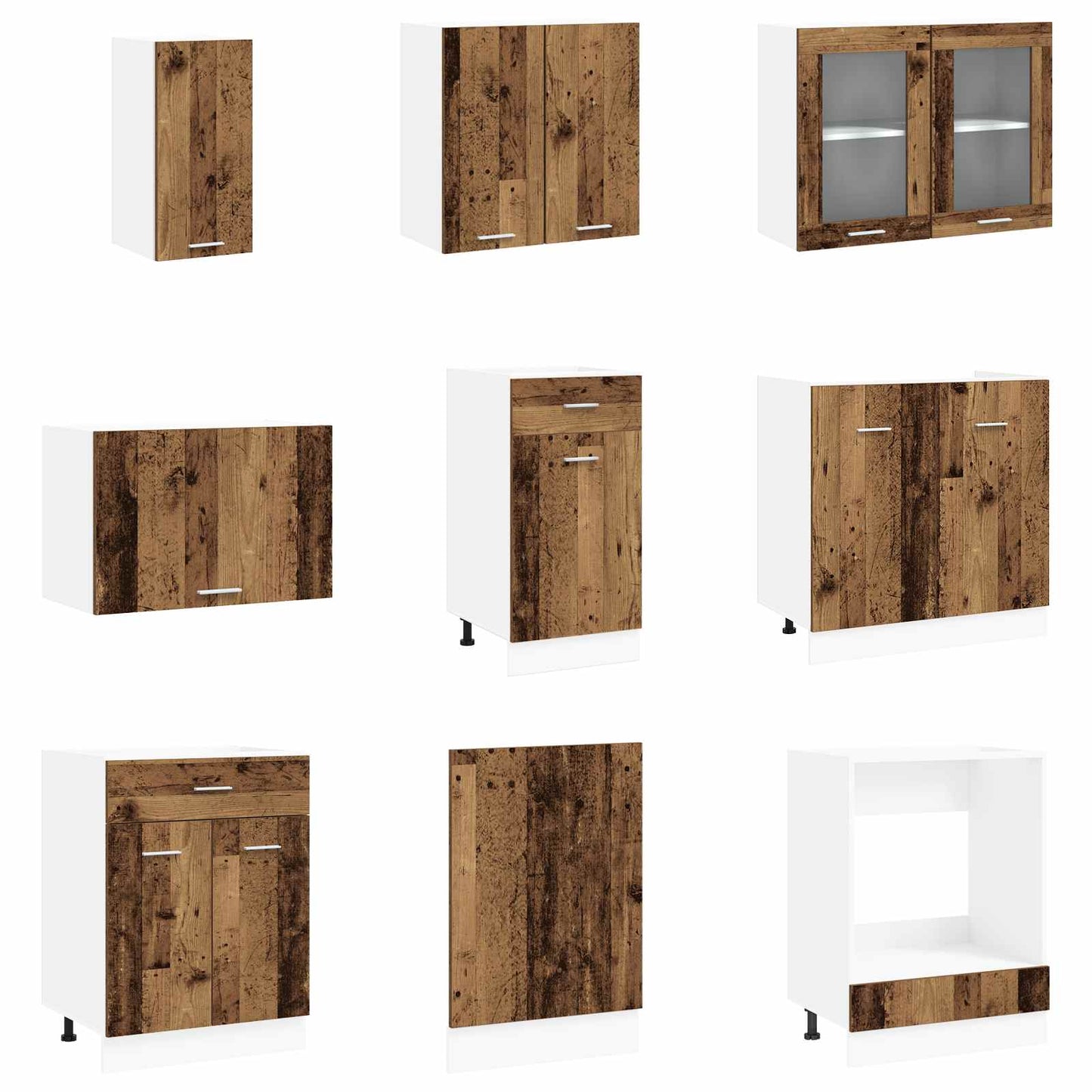 vidaXL Μονάδα κουζίνας Lyon 8 pcs Επεξεργασμένο ξύλο