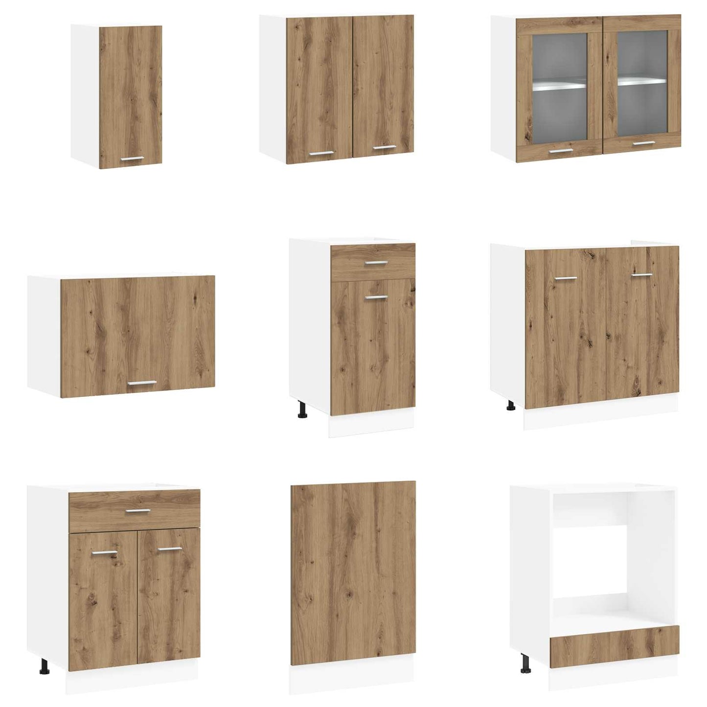 vidaXL Μονάδα κουζίνας Lyon 8 pcs Επεξεργασμένο ξύλο