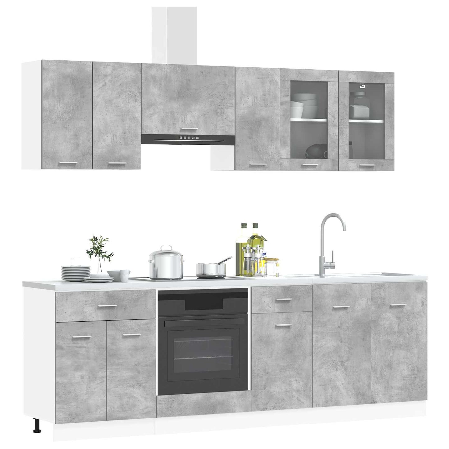 vidaXL Σετ Ντουλάπια Κουζίνας Lyon 8 pcs 240 x 46 x 81,5 εκ.