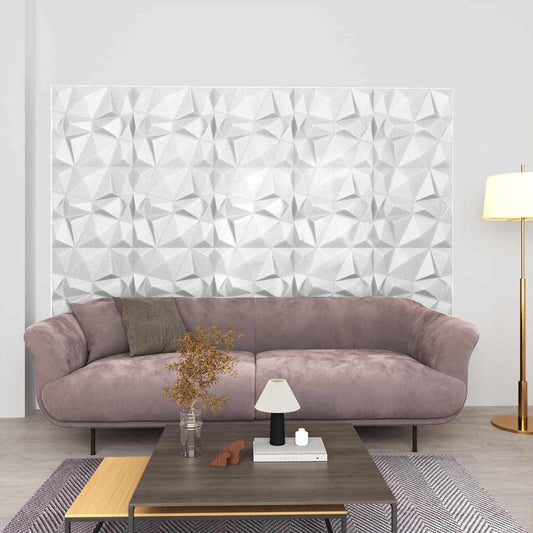 vidaXL Πάνελ τοίχου 24 pcs Διαμάντι Άσπρο 50 x 50 cm Φελιζόλ XPS