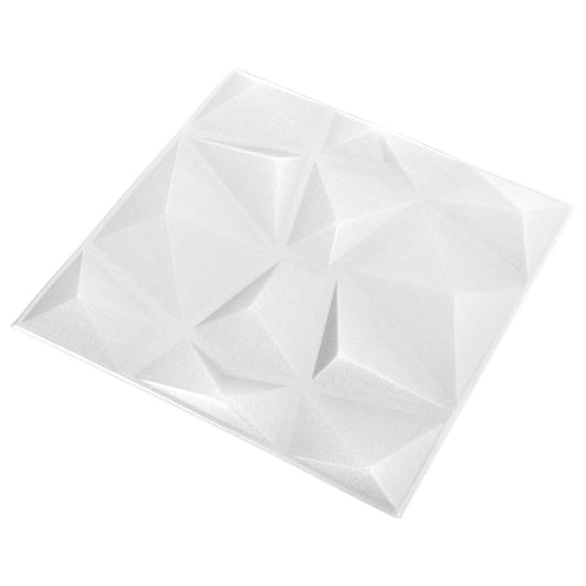 vidaXL Πάνελ τοίχου 48 pcs Διαμάντι Άσπρο 50 x 50 cm Φελιζόλ XPS