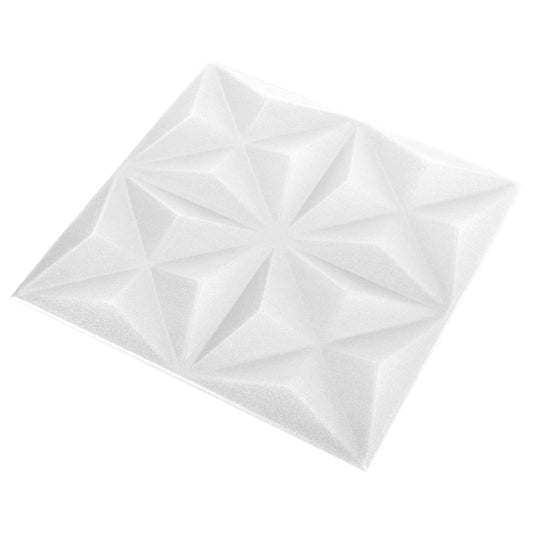 vidaXL Πάνελ τοίχου 24 pcs Οριγκάμι Άσπρο 50 x 50 cm Φελιζόλ XPS