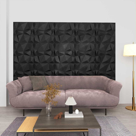 vidaXL Πάνελ τοίχου 48 pcs Διαμάντι Μαύρο 50 x 50 cm Φελιζόλ XPS