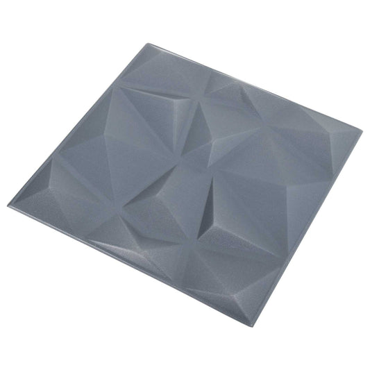 vidaXL Πάνελ τοίχου 12 pcs Οριγκάμι Γκρι 50 x 50 cm Φελιζόλ XPS